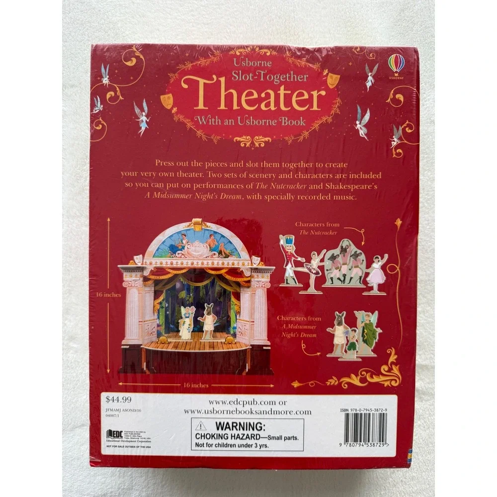 New Usborne Slot Together Theater w/Book 79 Piece Set Nutcracker Midsummer Night